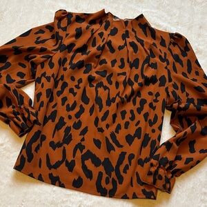 SHEIN Leopard Print Blouse in Brown and Black